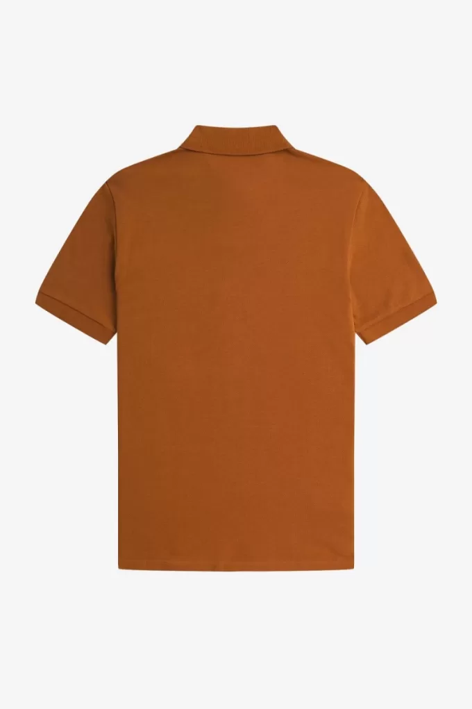 One Button Herren-Poloshirt, dunkler Kaffee