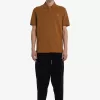One Button Herren-Poloshirt, dunkler Kaffee