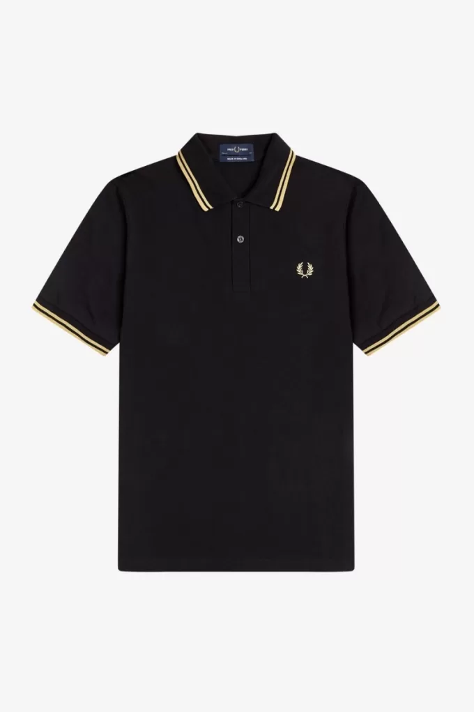 Osaka M12 Herren Poloshirt Schwarz Champagner Osaka M12 Herren Poloshirt Schwarz Champagner