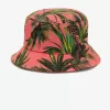 Palm Print Bucket Damenhüte Coral Heat