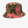 Palm Print Bucket Damenhüte Coral Heat