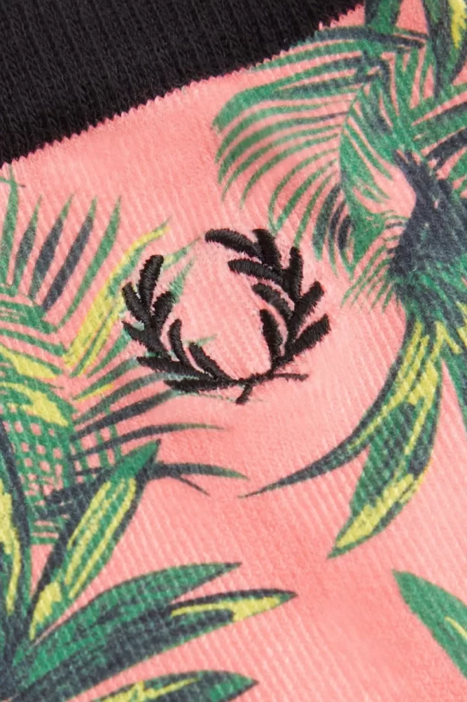 Palm Print Damensocken Coral Heat