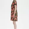 Palm Print Shirt Damenkleid Coral Heat