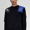 Patch Detail Herrenpullover Schwarz