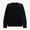 Patch Detail Herrenpullover Schwarz