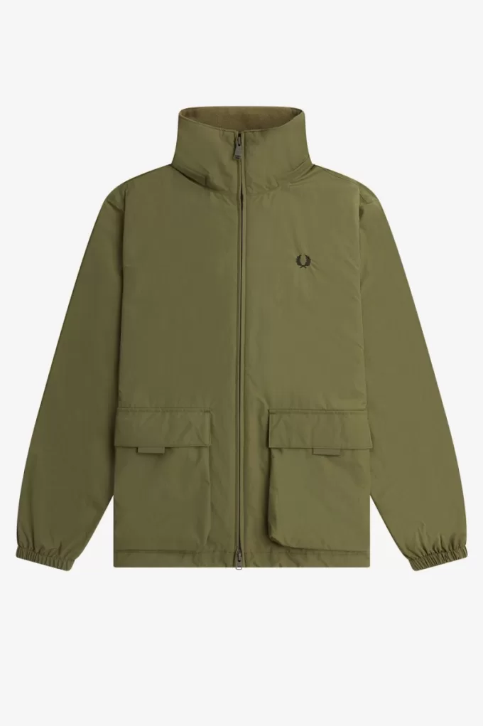 Patch Pocket Zip Through Herrenjacken Uniform Grün