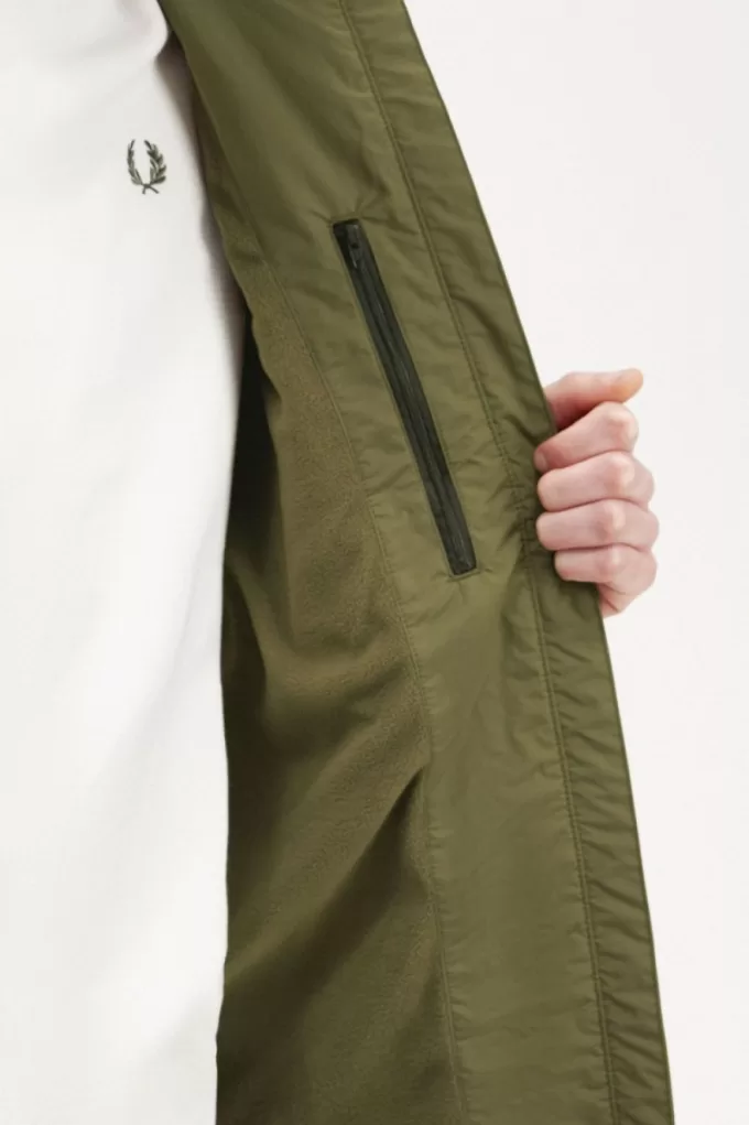 Patch Pocket Zip Through Herrenjacken Uniform Grün