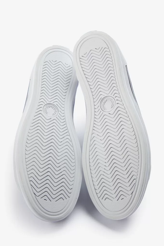 Perforated Baseline Herren-Tennisschuhe Weiß Mittelblau