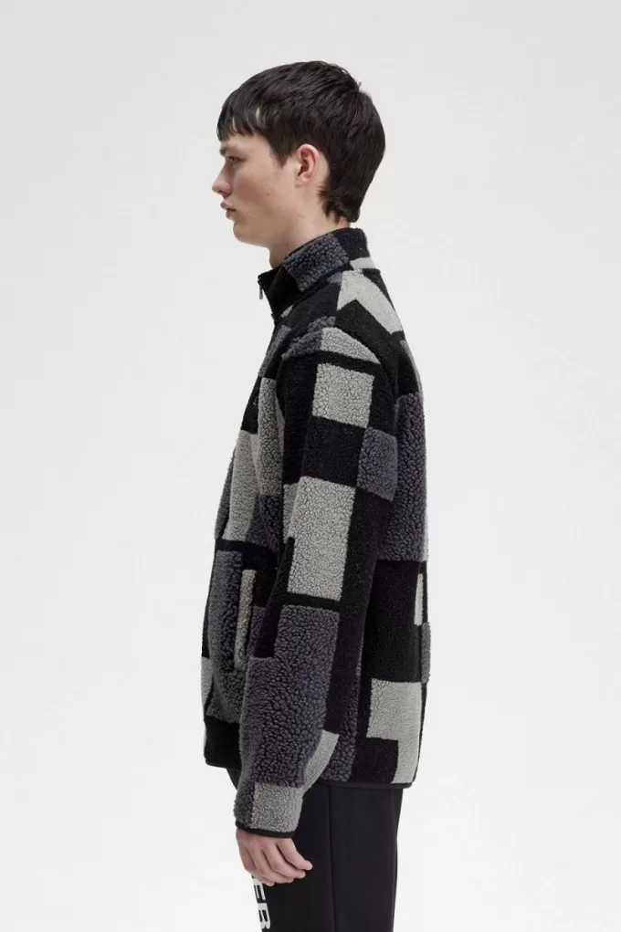 Pixel Borg Fleece Herren Sweatshirts Schwarz