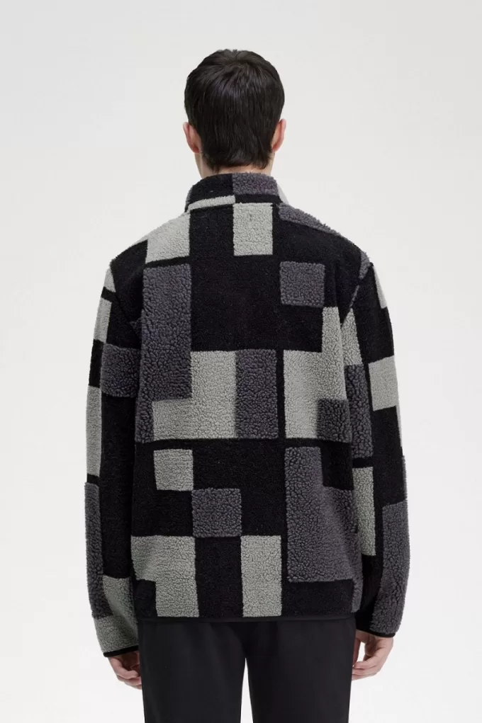 Pixel Borg Fleece Herren Sweatshirts Schwarz