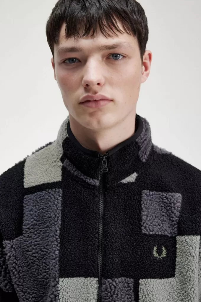 Pixel Borg Fleece Herren Sweatshirts Schwarz