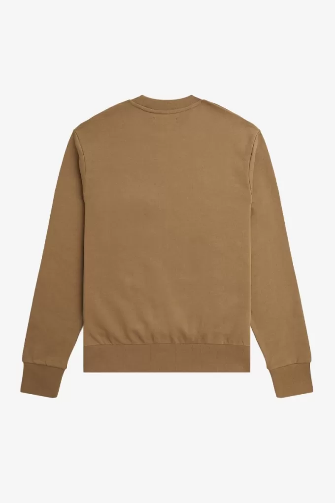 Pocket Detail Crew Neck Herren Sweatshirts Braun