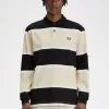 Relaxed Stripe Herren-Poloshirt Haferflocken