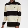 Relaxed Stripe Herren-Poloshirt Haferflocken