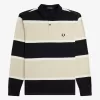 Relaxed Stripe Herren-Poloshirt Haferflocken