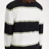 Relaxed Stripe Herren-Poloshirt Schneeweiß