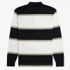 Relaxed Stripe Herren-Poloshirt Schneeweiß