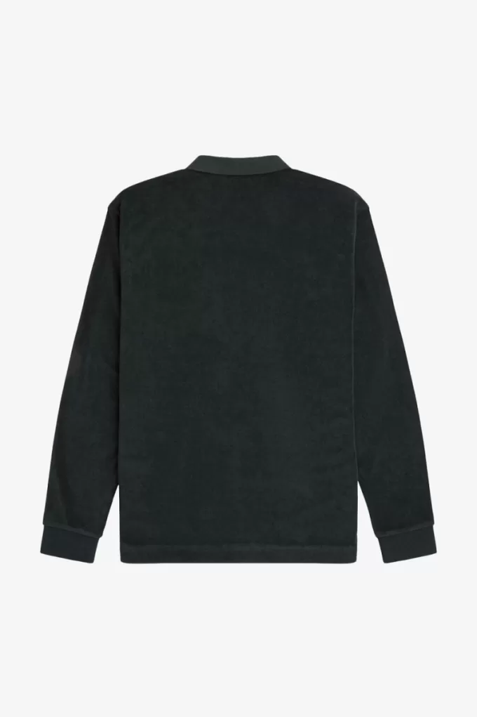 Relaxed Toweling Herren-Poloshirt Nachtgrün