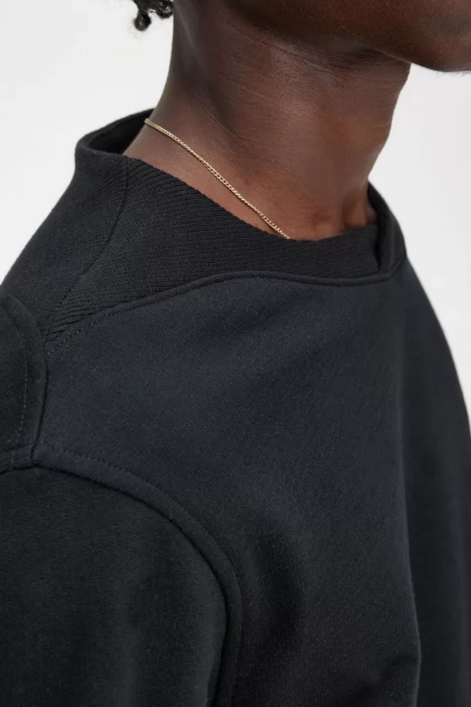 Rib Detail Herren Sweatshirts Schwarz