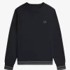 Rib Detail Herren Sweatshirts Schwarz