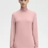 Roll Neck Damen T-Shirt Dusty Rose Pink