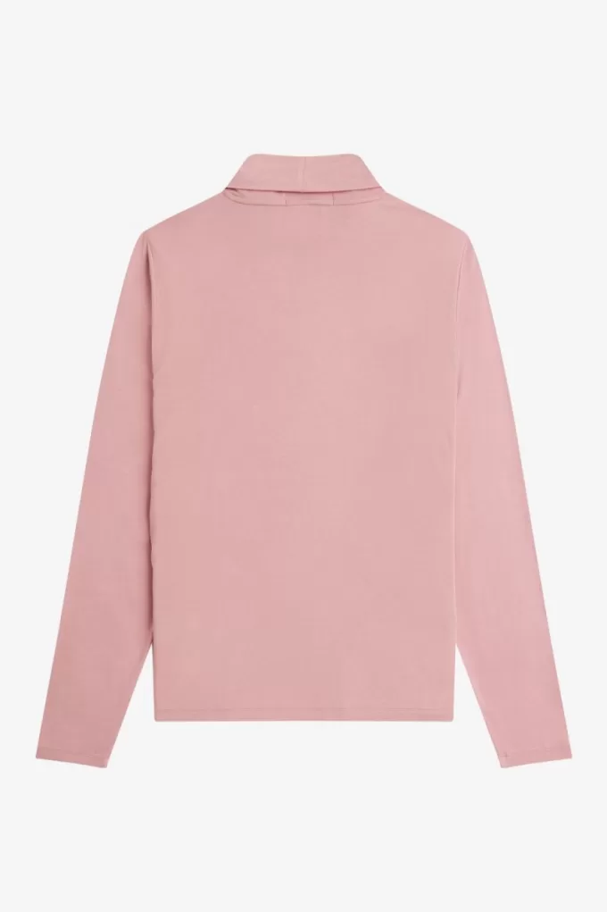 Roll Neck Damen T-Shirt Dusty Rose Pink