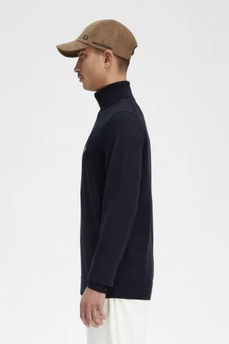 Rollkragenpullover für Herren, Schwarz