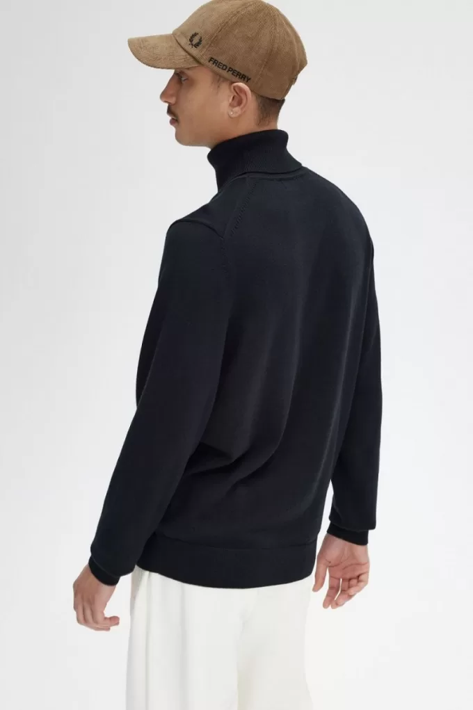 Rollkragenpullover für Herren, Schwarz