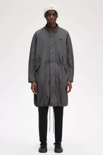 Straight Hem Herrenparka Gunmetal
