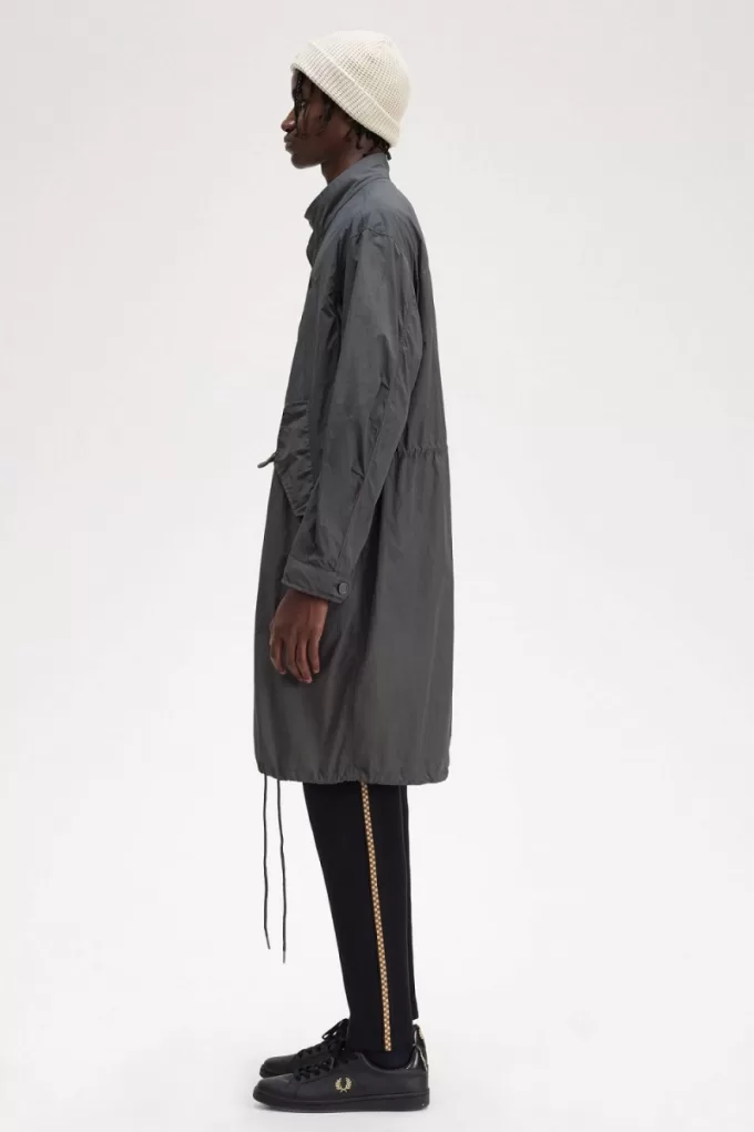 Straight Hem Herrenparka Gunmetal