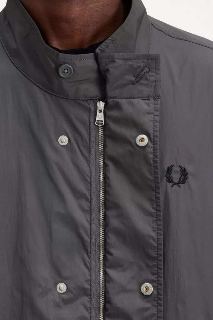 Straight Hem Herrenparka Gunmetal