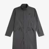 Straight Hem Herrenparka Gunmetal