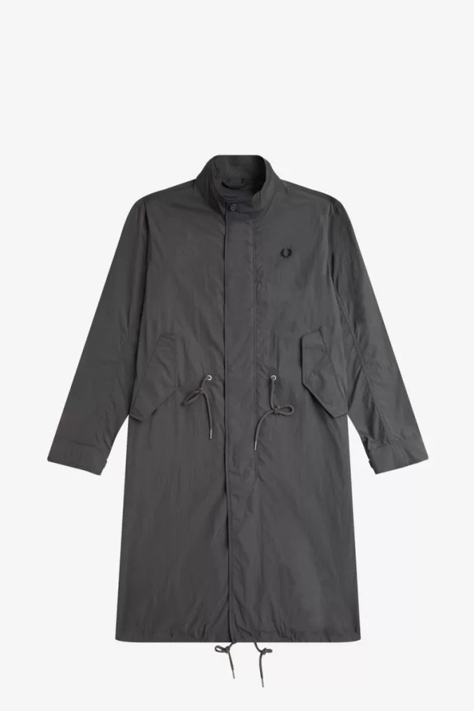 Straight Hem Herrenparka Gunmetal