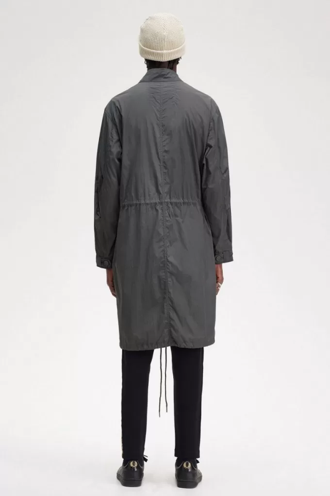 Straight Hem Herrenparka Gunmetal
