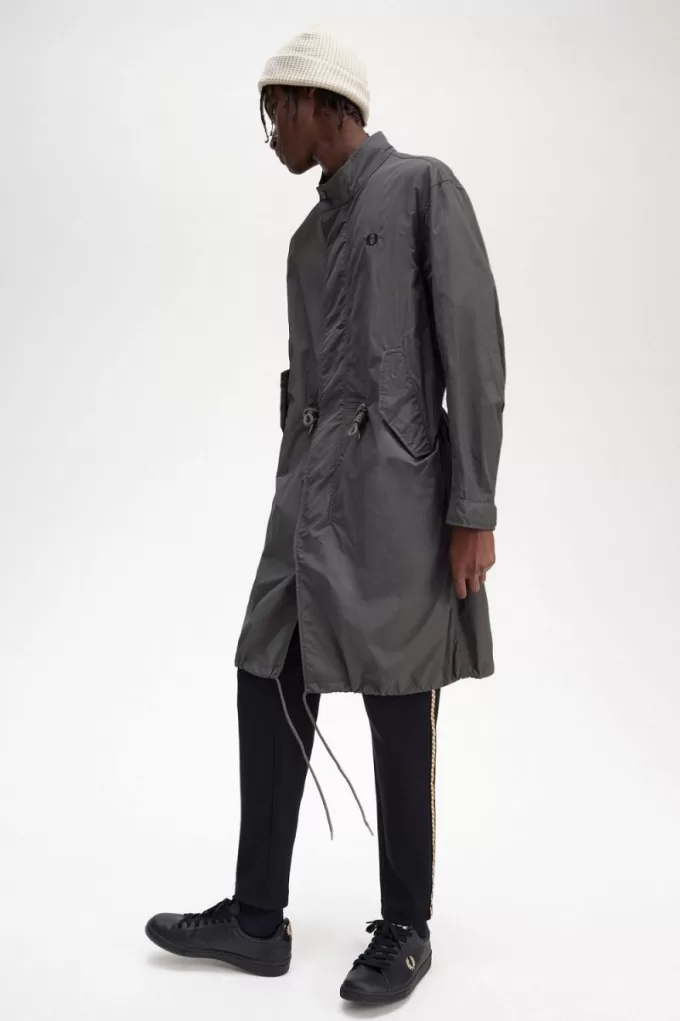 Straight Hem Herrenparka Gunmetal