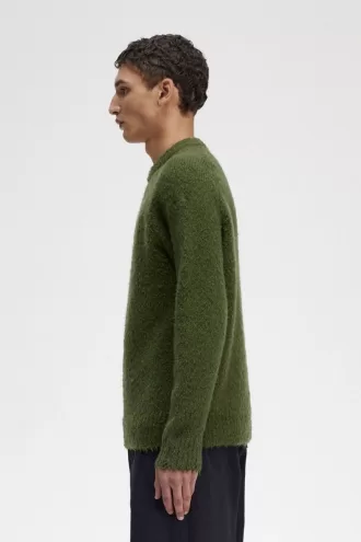 Strukturierter Strickpullover für Herren von Fred Perry, Schnittlauchgrün
