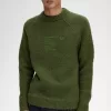 Strukturierter Strickpullover für Herren von Fred Perry, Schnittlauchgrün