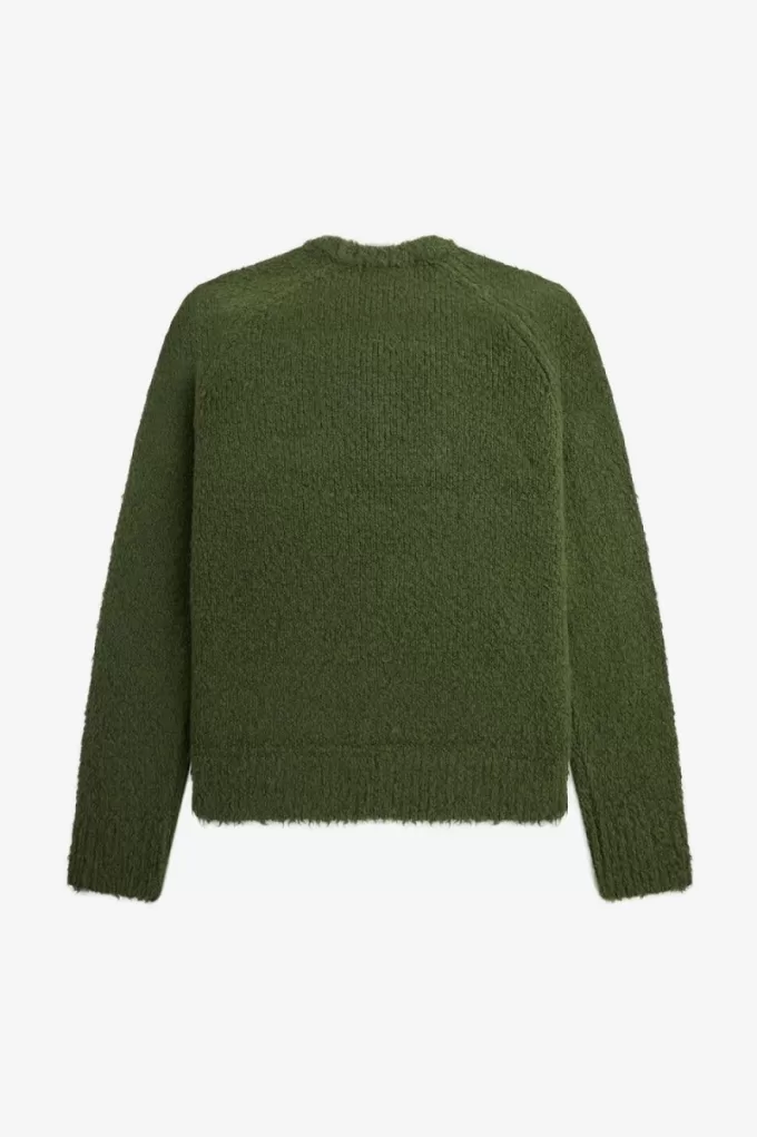 Strukturierter Strickpullover für Herren von Fred Perry, Schnittlauchgrün