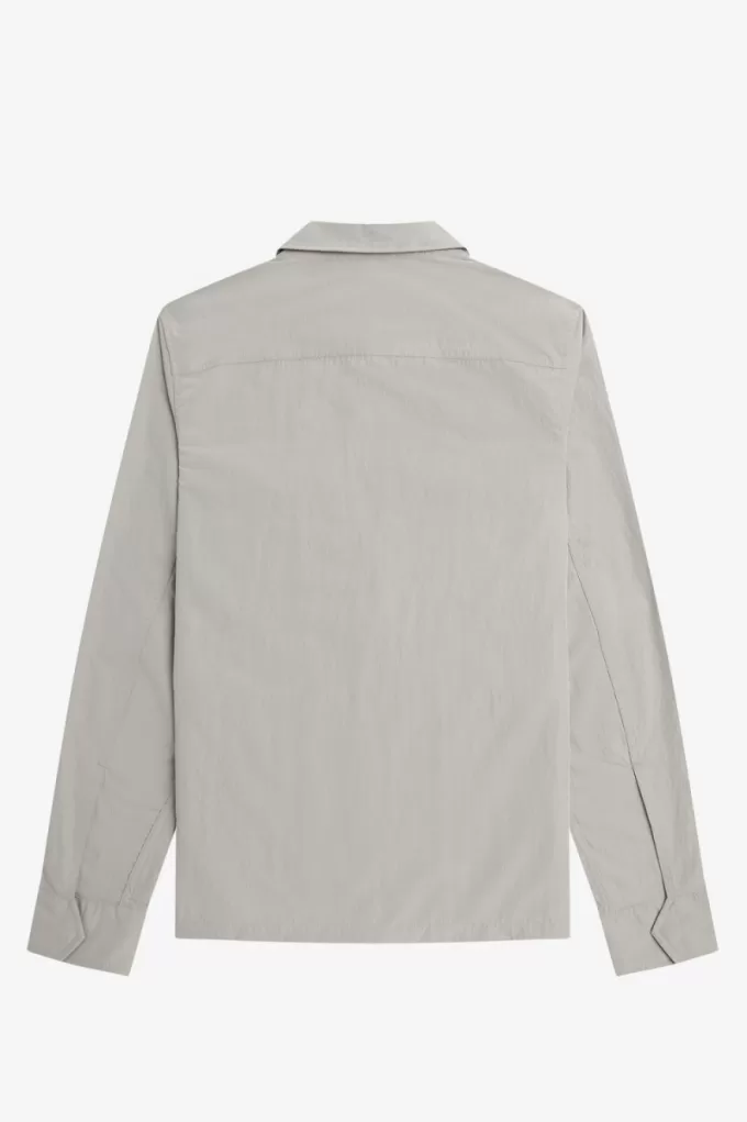 Strukturiertes Herrenhemd mit Reißverschluss von in Grau