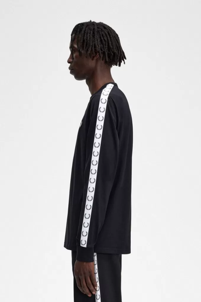 Taped Long Sleeve Herren T-Shirt Schwarz Taped Long Sleeve Herren T-Shirt Schwarz