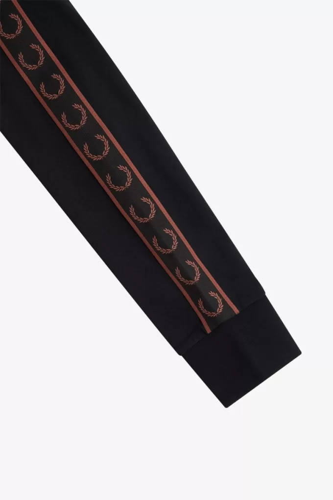 Taped Long Sleeve Herren T-Shirt Schwarz Whiskey Braun