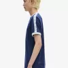 Taped Ringer Herren T-Shirt Carbon Blue