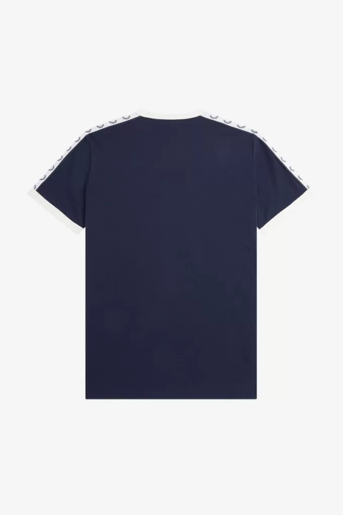 Taped Ringer Herren T-Shirt Carbon Blue