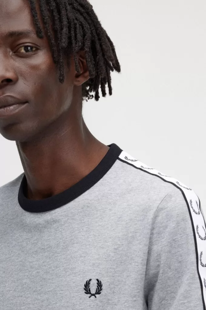 Taped Ringer Herren T-Shirt Grau