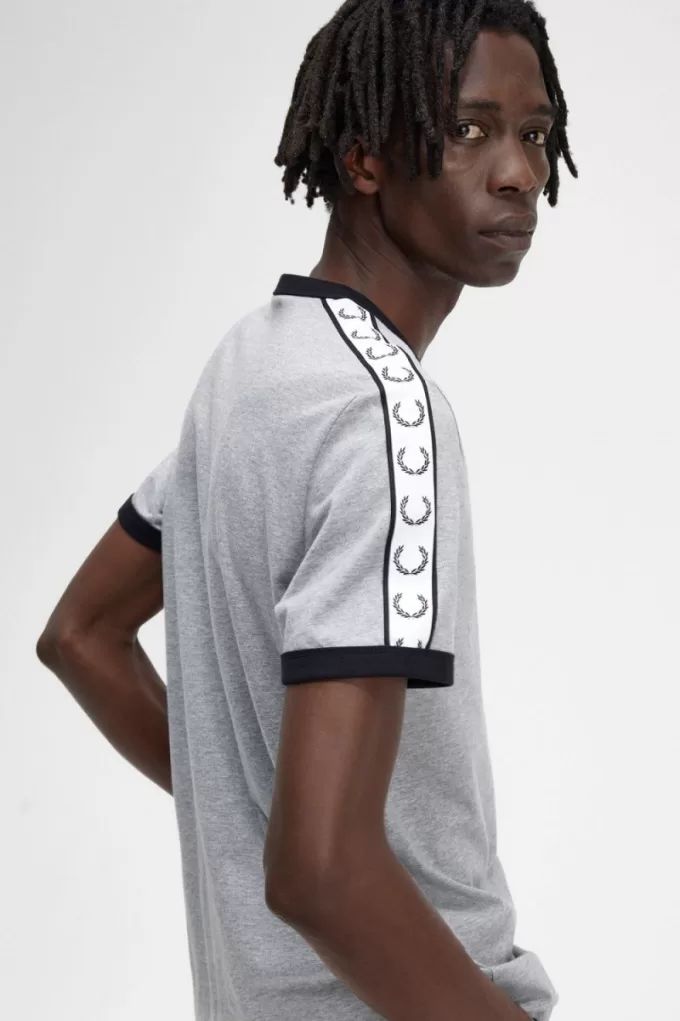 Taped Ringer Herren T-Shirt Grau