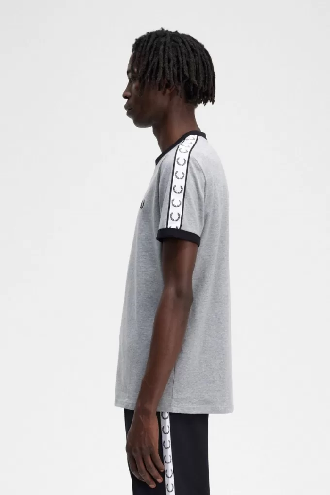 Taped Ringer Herren T-Shirt Grau