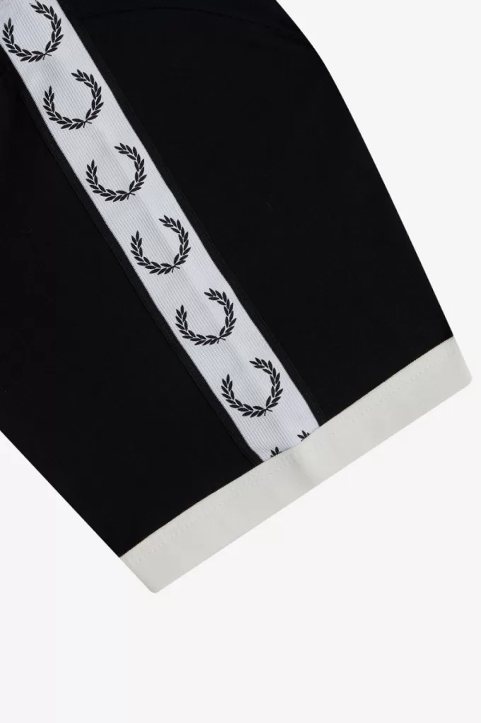 Taped Ringer Herren T-Shirt Schwarz