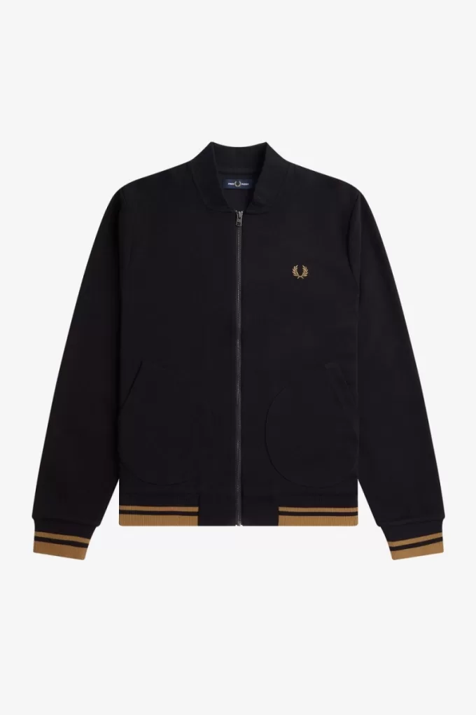 Tipped Detail Herren-Trainingsjacken Schwarz Tipped Detail Herren-Trainingsjacken Schwarz