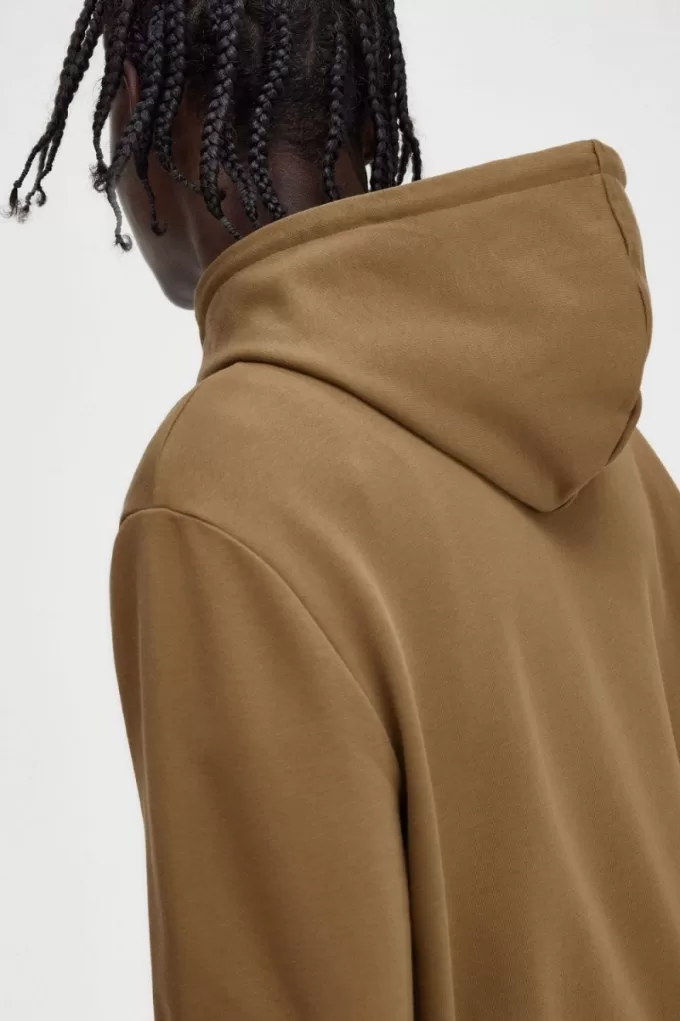 Tipped Hooded Herren-Sweatshirt Brown Burnt Tobacco