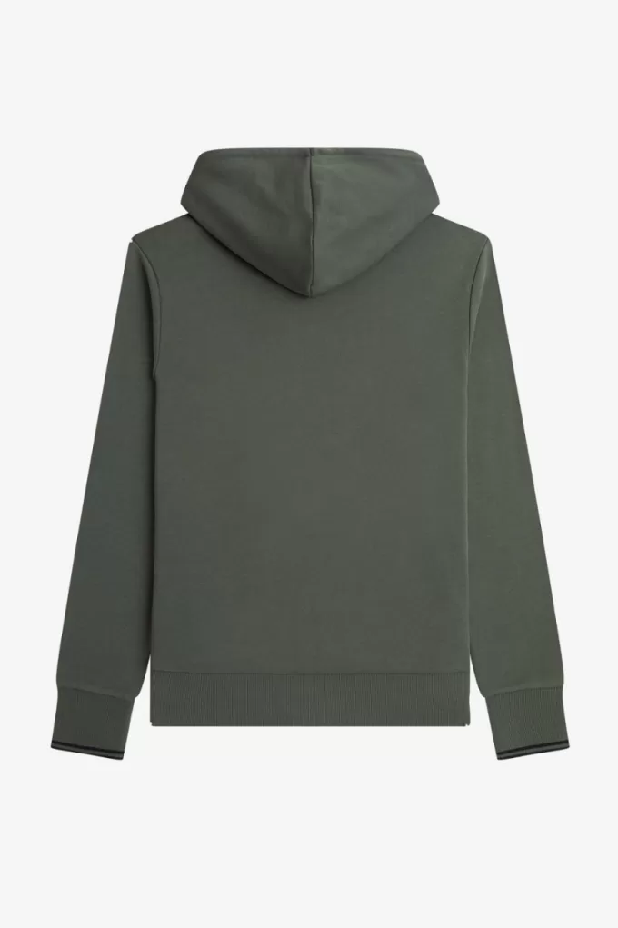 Tipped Hooded Herren-Sweatshirt Field Green